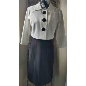 Vintage Sheri Martin Black and White‎ work-a-day dress and jacket